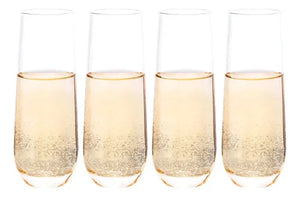 Set 4 Vasos Champagne Espumante Vidrio 280ml Glasso
