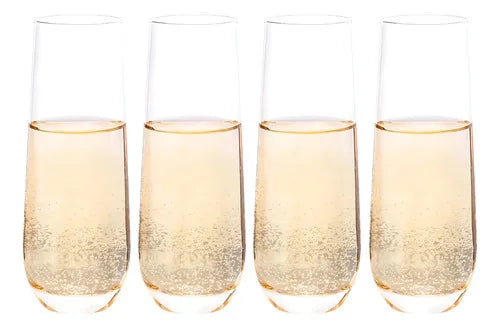 Set 4 Vasos Champagne Espumante Vidrio 280ml Glasso