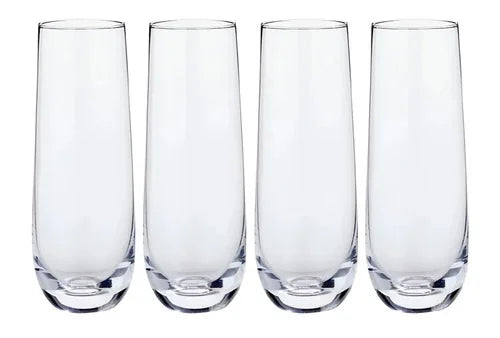 Set 4 Vasos Champagne Espumante Vidrio 280ml Glasso