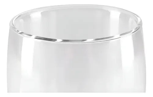 Set 2 Vasos Vidrio Doble Pared Transparente 473 Ml Para Café Glasso