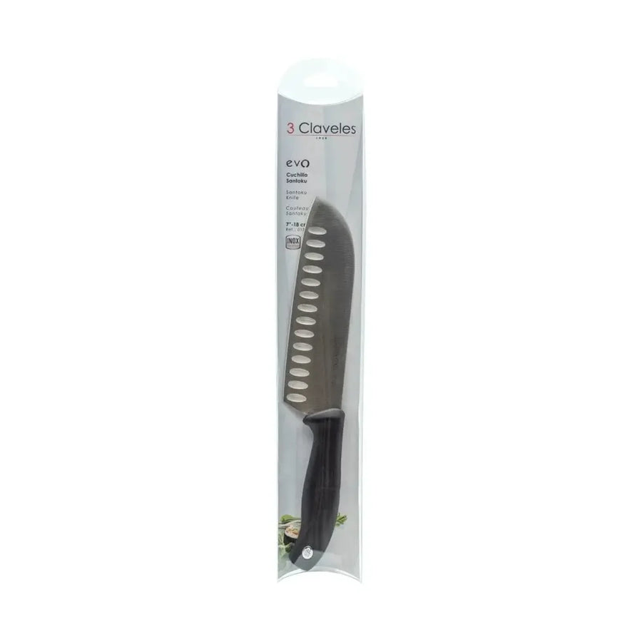 Cuchillo Santoku 3 Claveles Evo 18 cm Alveolado + Grabado Personalizado