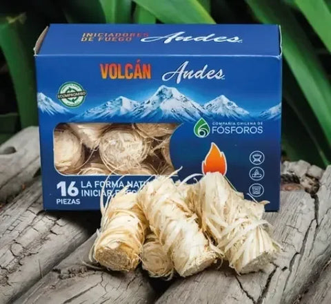 Set 3 Iniciador De Fuego Volcán Parrilla Carbón Leña Asado