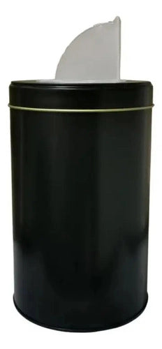 Lata Yerbera Cinlíndrica Negra Mate Matero + Grabado Laser Negro