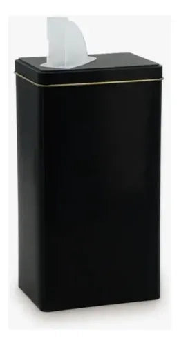 Lata Yerbera Rectangular Negra Mate Matero + Grabado Laser Negro
