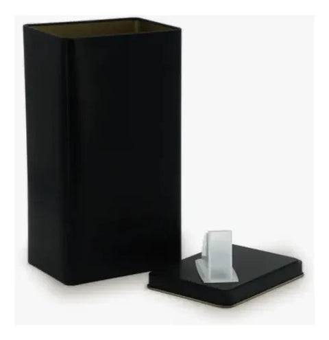 Lata Yerbera Rectangular Negra Mate Matero + Grabado Laser Negro