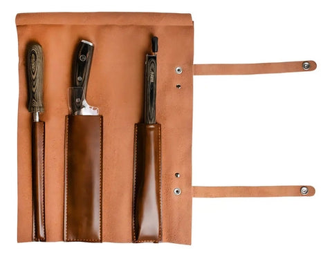 Kit Parrillero Premium Wayu 3 Piezas Con Estuche Y Cuchillo + Grabado