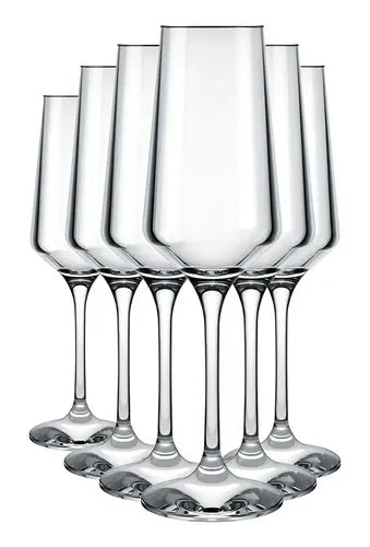6 Copas Champagne Flauta Espumante 225cc Premium Nadir Transparente
