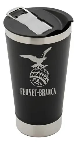 Vaso Térmico Fernet Branca Extra Grande 600ml Negro Negro Fernet