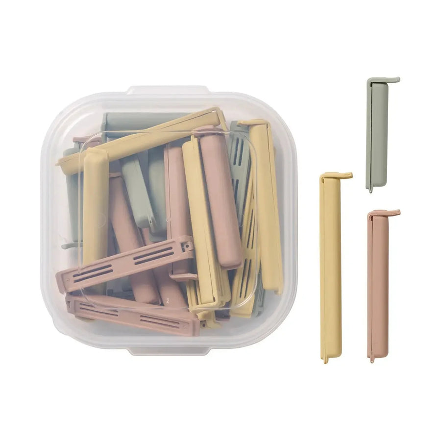 Caja con 24 Clips para Cerrar Bolsas en 3 Medidas
