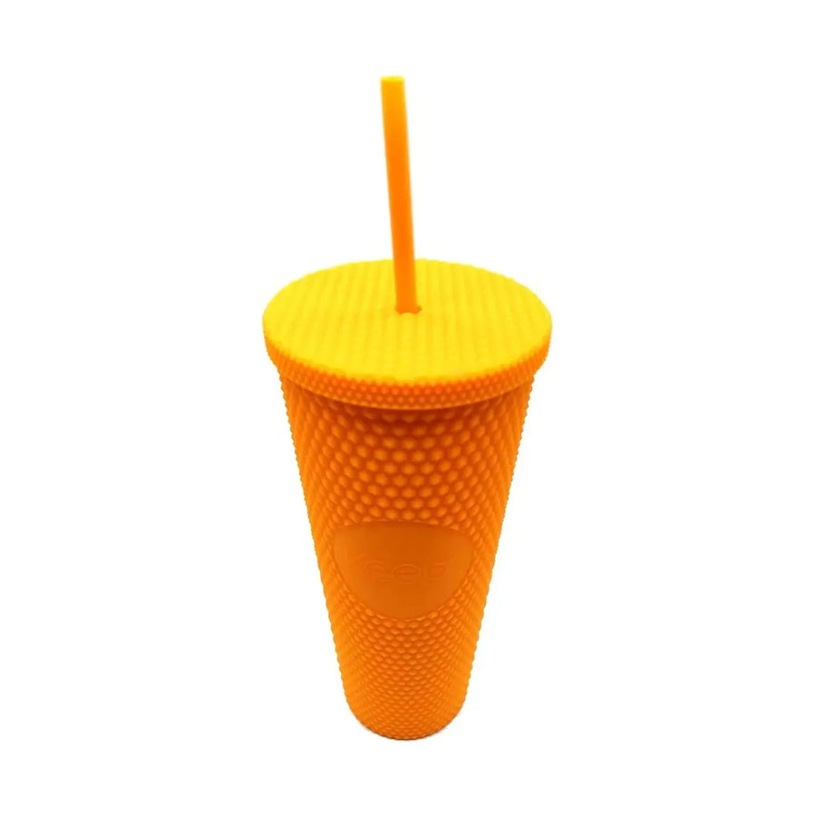 Vaso Tumbler Keep 710 ml con Bombilla Amarillo + Grabado Personalizado