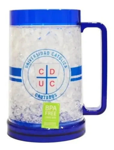 Vaso Shopero 600 Ml Plástico Titanio Universidad Católica Para Bebidas Frías U. Catolica