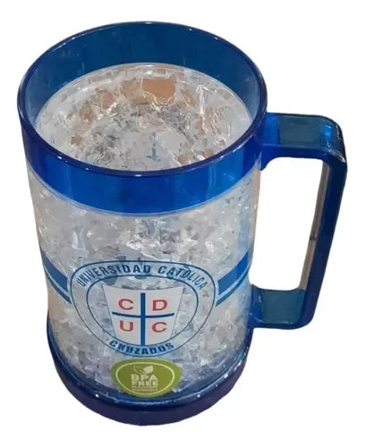 Vaso Shopero 600 Ml Plástico Titanio Universidad Católica Para Bebidas Frías U. Catolica