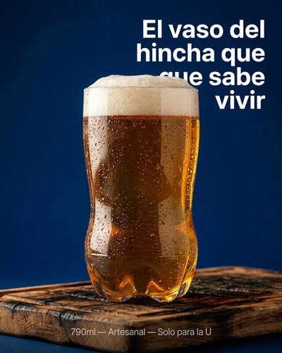 Vaso Premium 790 Ml Botella Cortada U De Chile Blanco