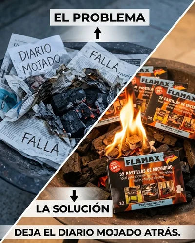 Flamax Iniciador Importado 32 Pastillas Enciende Fuego