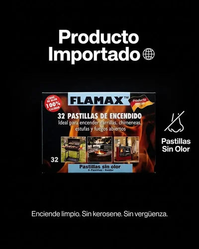 Flamax Iniciador Importado 32 Pastillas Enciende Fuego