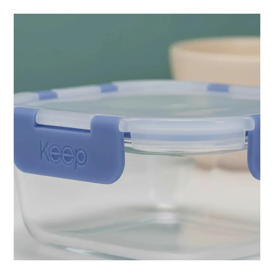 Contenedor Hermético de Vidrio Keep 520 ml Azul