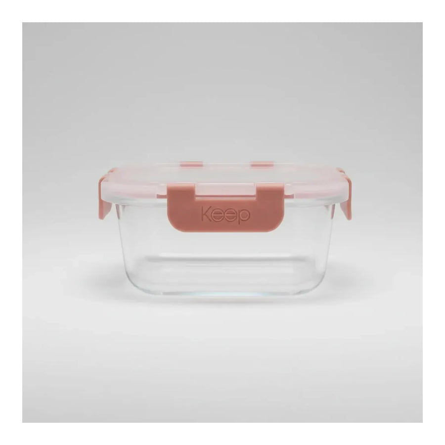 Contenedor Hermético de Vidrio Keep 520 ml Coral