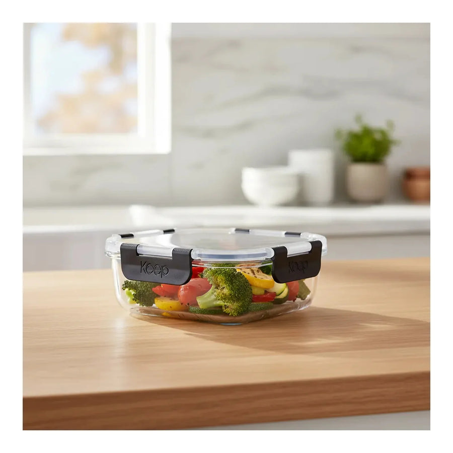 Contenedor Hermético de Vidrio Keep 520 ml Negro