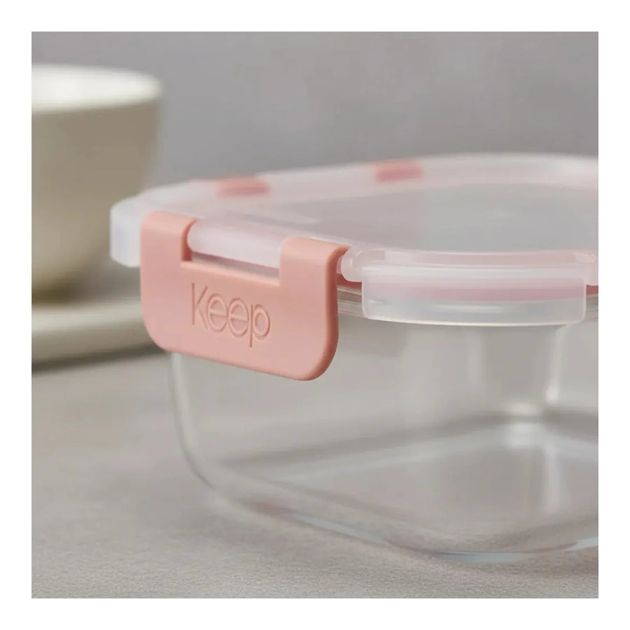 Contenedor Hermético de Vidrio Keep 520 ml Coral