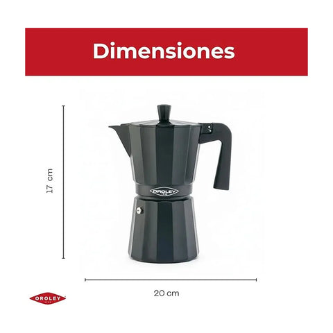 Cafetera Italiana Oroley New Dakar Negra 6 Tazas