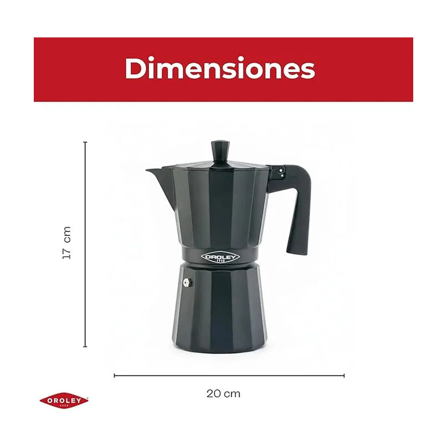 Cafetera Italiana Oroley New Dakar Negra 6 Tazas