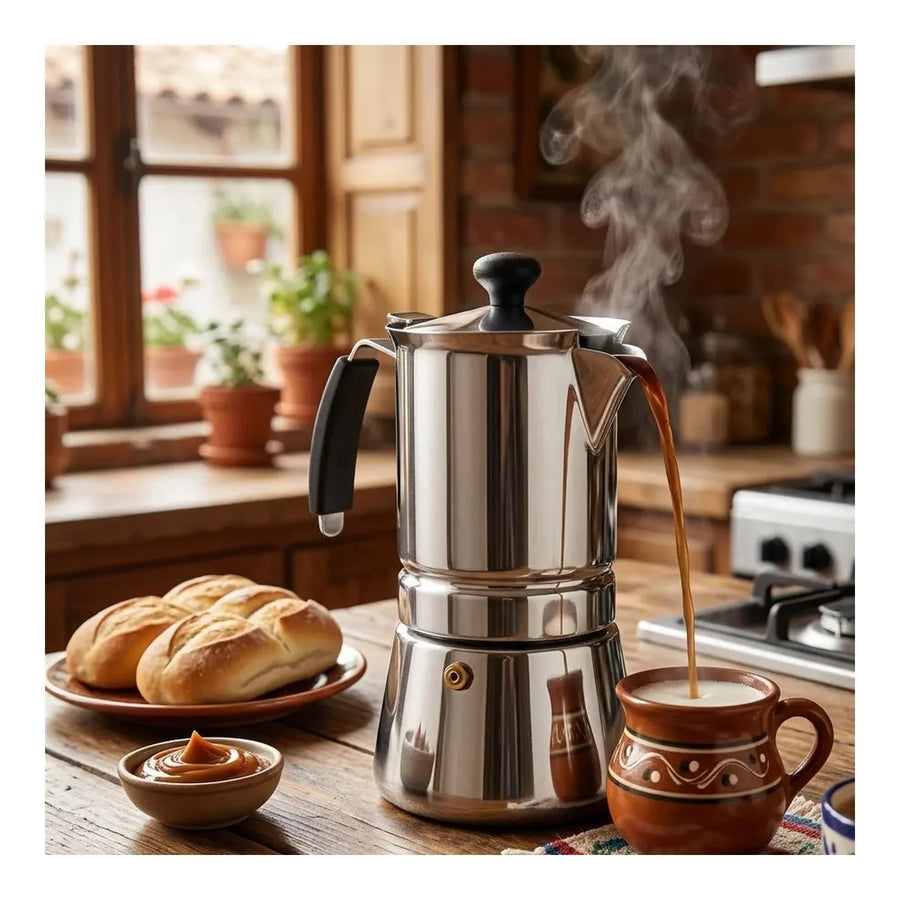 Cafetera Italiana Oroley Arges Acero Inoxidable 4 Tazas Inducción