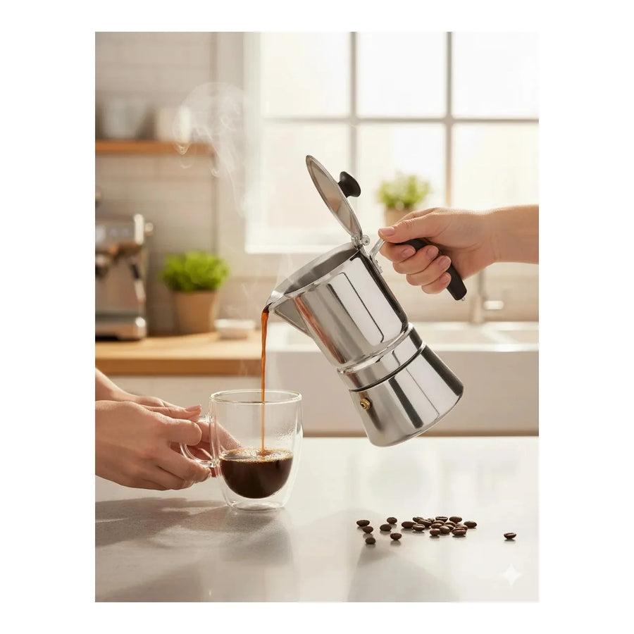 Cafetera Italiana Oroley Arges Acero Inoxidable 4 Tazas Inducción