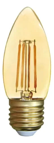 Ampolleta LED Filamento Vela C37 E27 4W Cálida