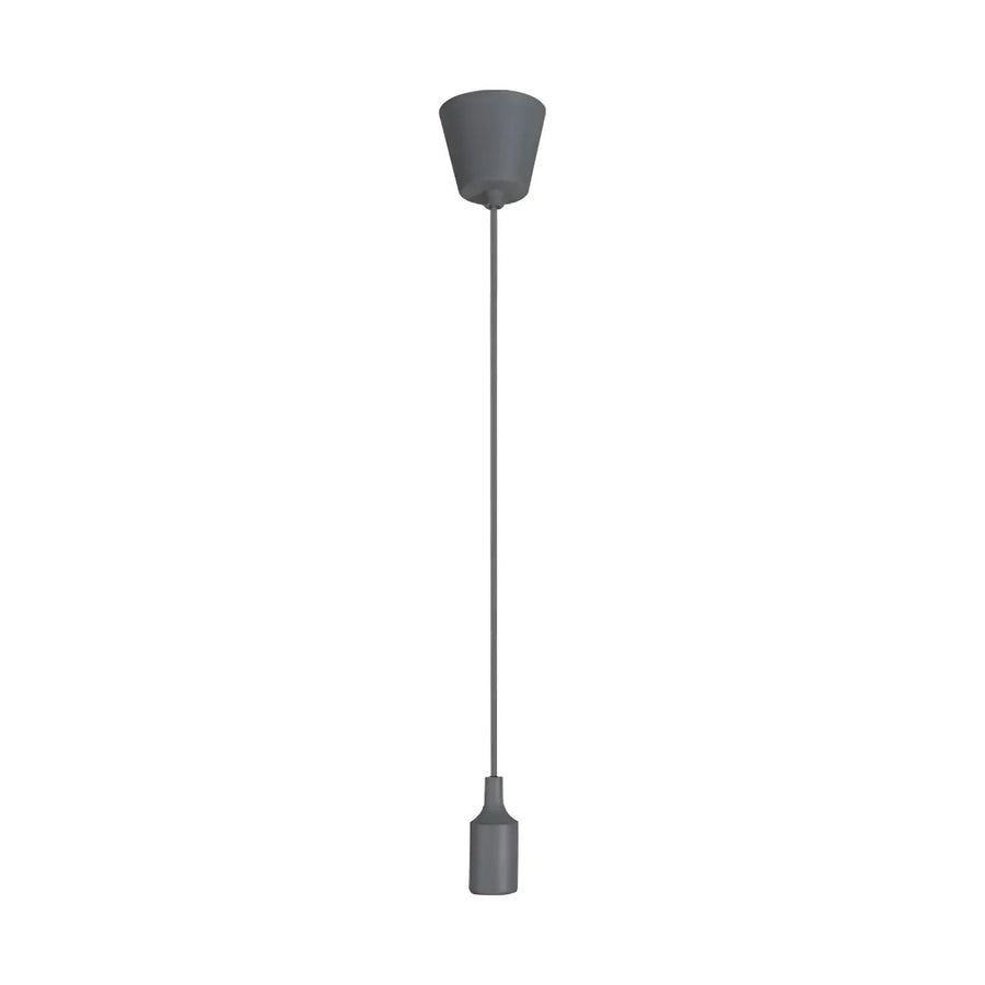 Soquete Colgante de Goma E27 Gris