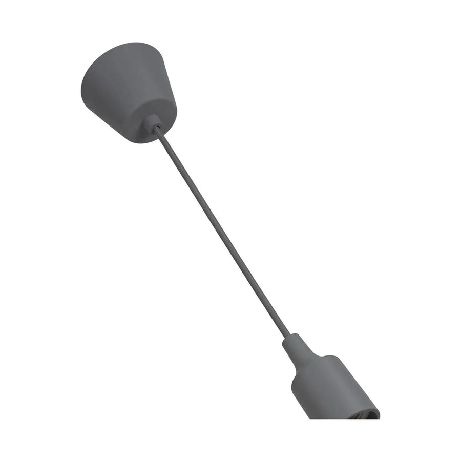 Soquete Colgante de Goma E27 Gris