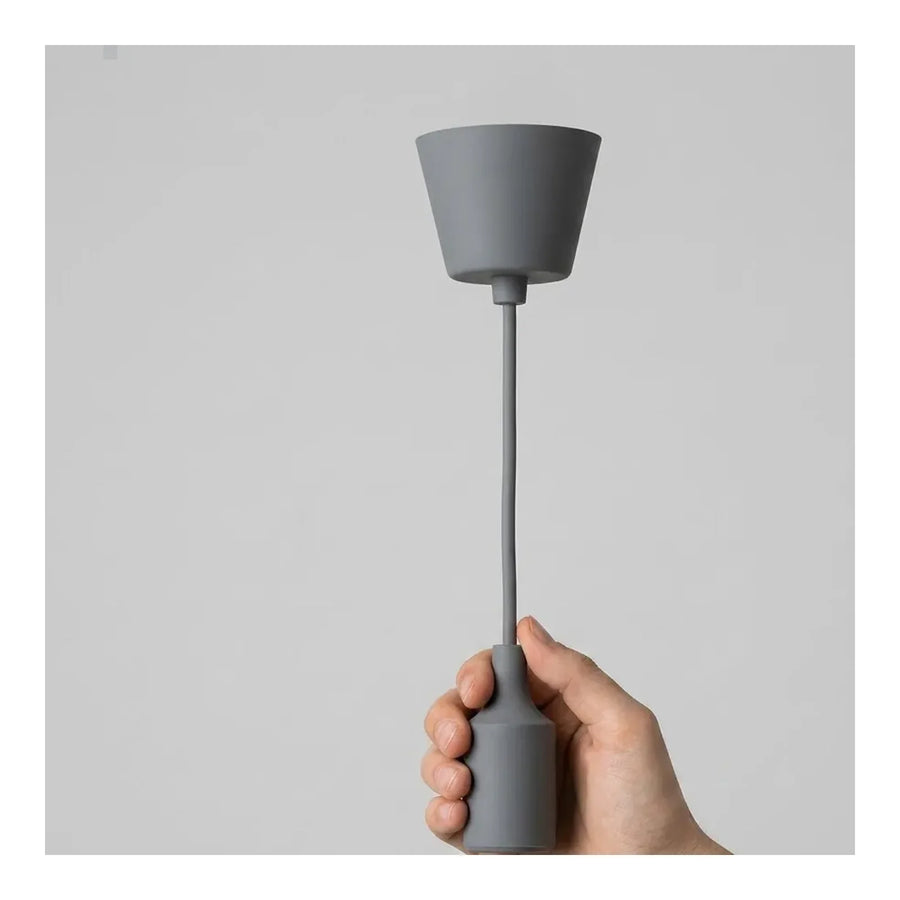 Soquete Colgante de Goma E27 Gris