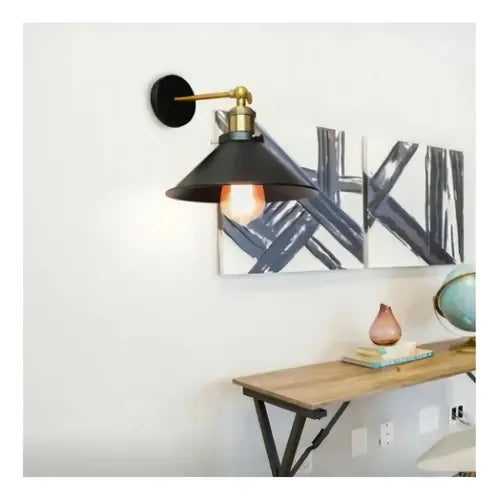 Aplique de Muro E27 con Pantalla Negro