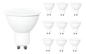 Pack 10 Ampolletas LED GU10 5W Luz Cálida