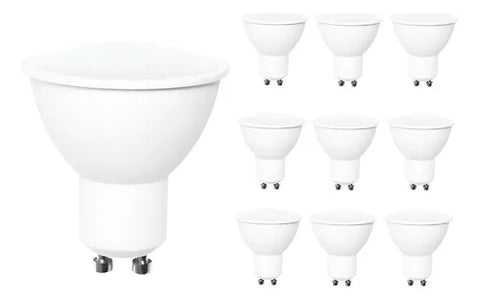 Pack 10 ampolletas LED GU10 5W luz cálida