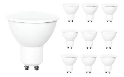 Pack 10 ampolletas LED GU10 5W luz cálida