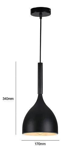 Lámpara Colgante de Techo E27 Hierro Vintage Negra