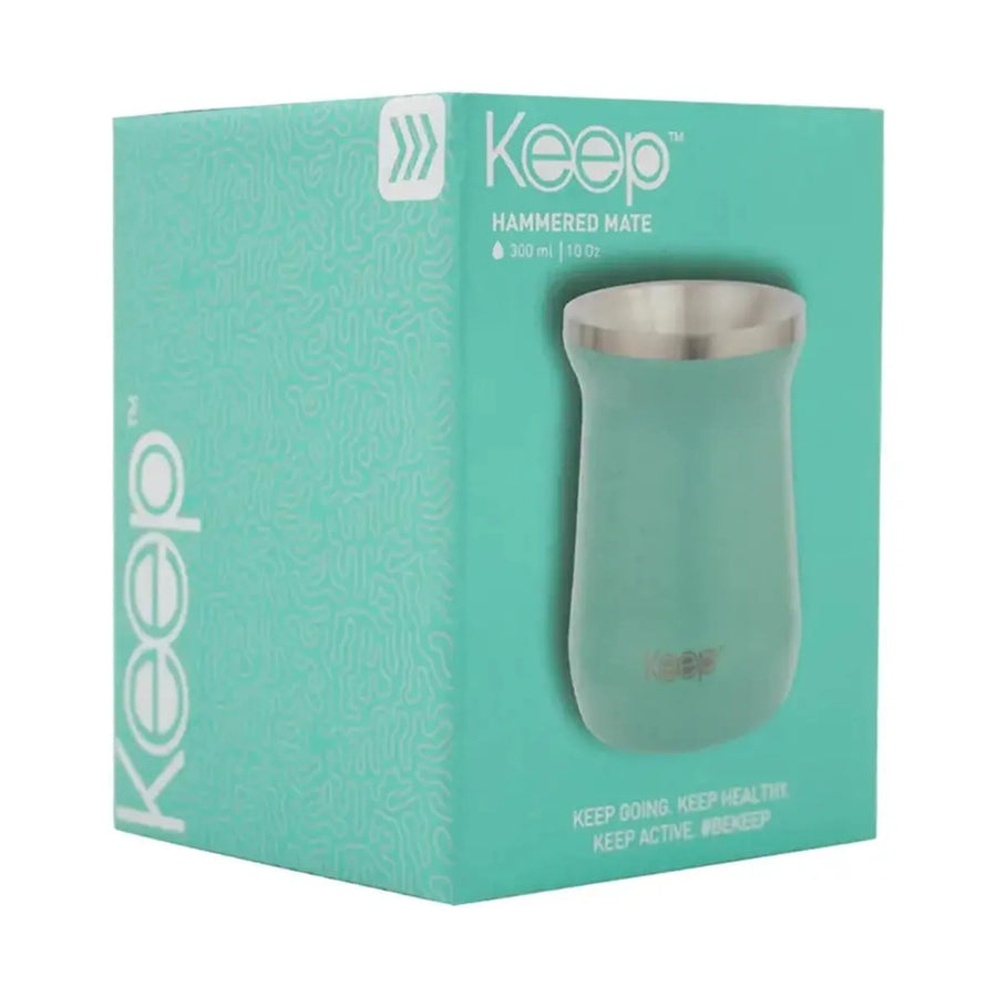 Mate Térmico Keep Martillado 300 ml Celeste + Grabado Personalizado