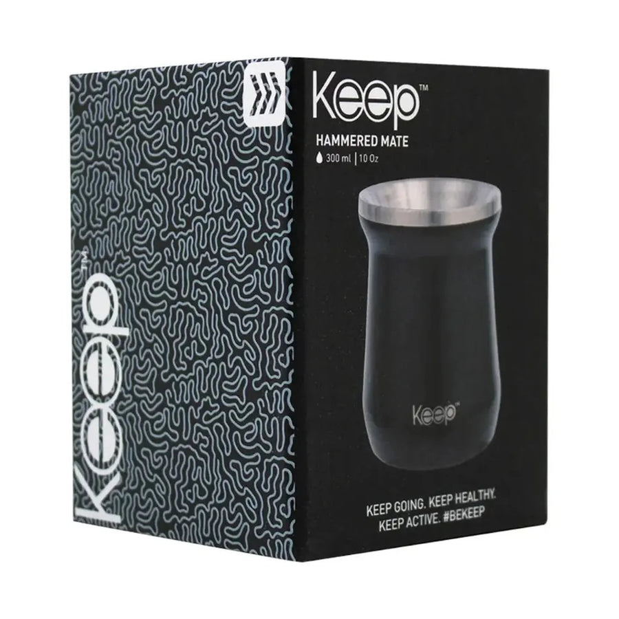 Mate Térmico Keep Martillado 300 ml Negro + Grabado Personalizado