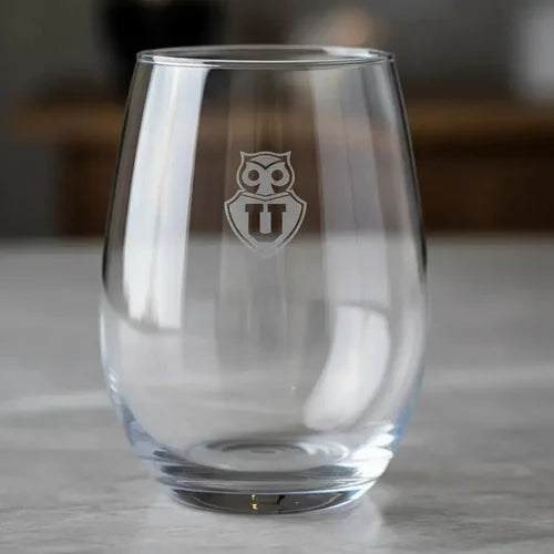 Set 2 Vasos Glasso U. De Chile Premium Bar Quincho Bbq Color Cristal