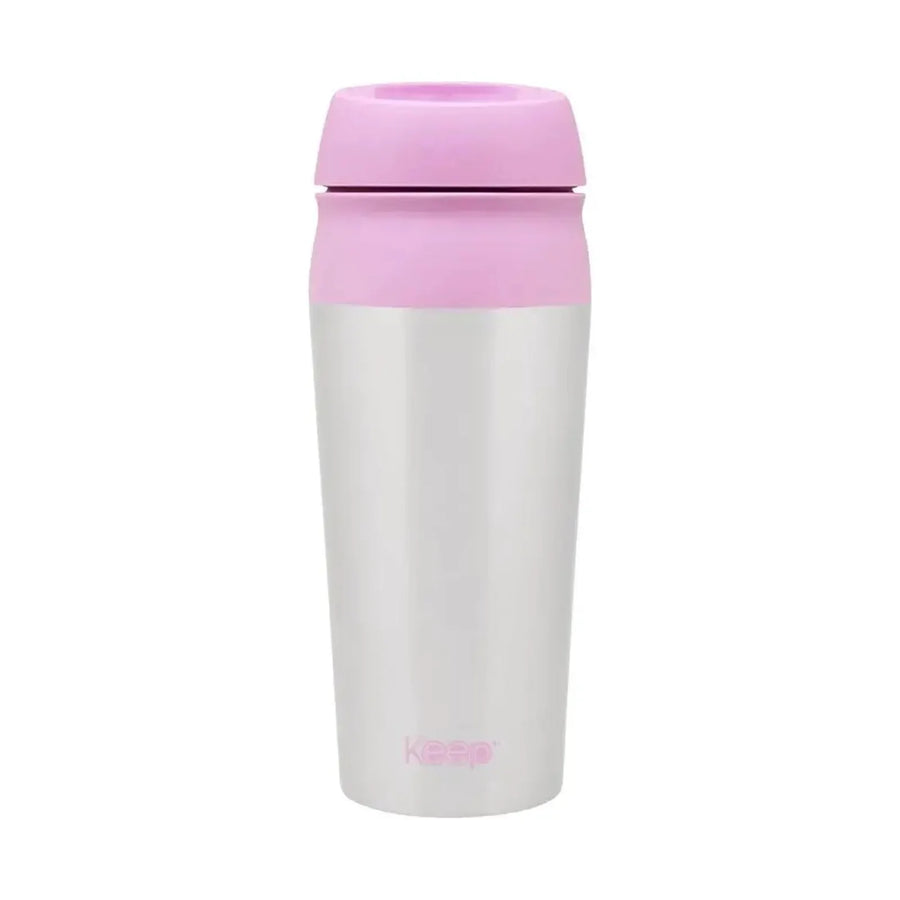Mug Térmico Keep con Botón 450 ml Rosa claro + Grabado Personalizado