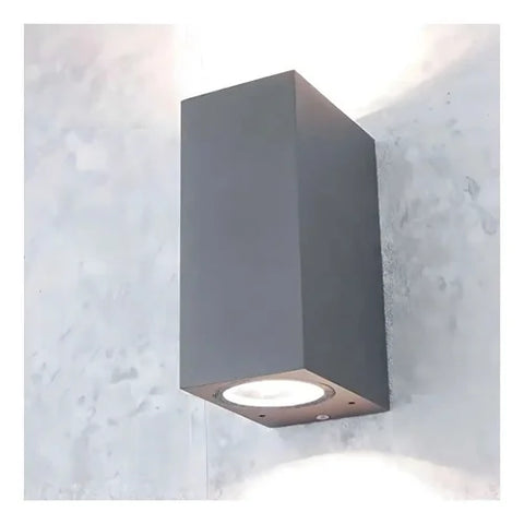 Aplique LED Exterior 2x5W Luz Cálida Gris