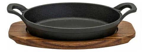 Fuente 2 Asas Fierro Fundido 22x16 Cms Preparaciones Gourmet Negro