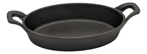 Fuente 2 Asas Fierro Fundido 22x16 Cms Preparaciones Gourmet Negro
