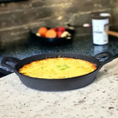 Fuente 2 Asas Fierro Fundido 22x16 Cms Preparaciones Gourmet Negro