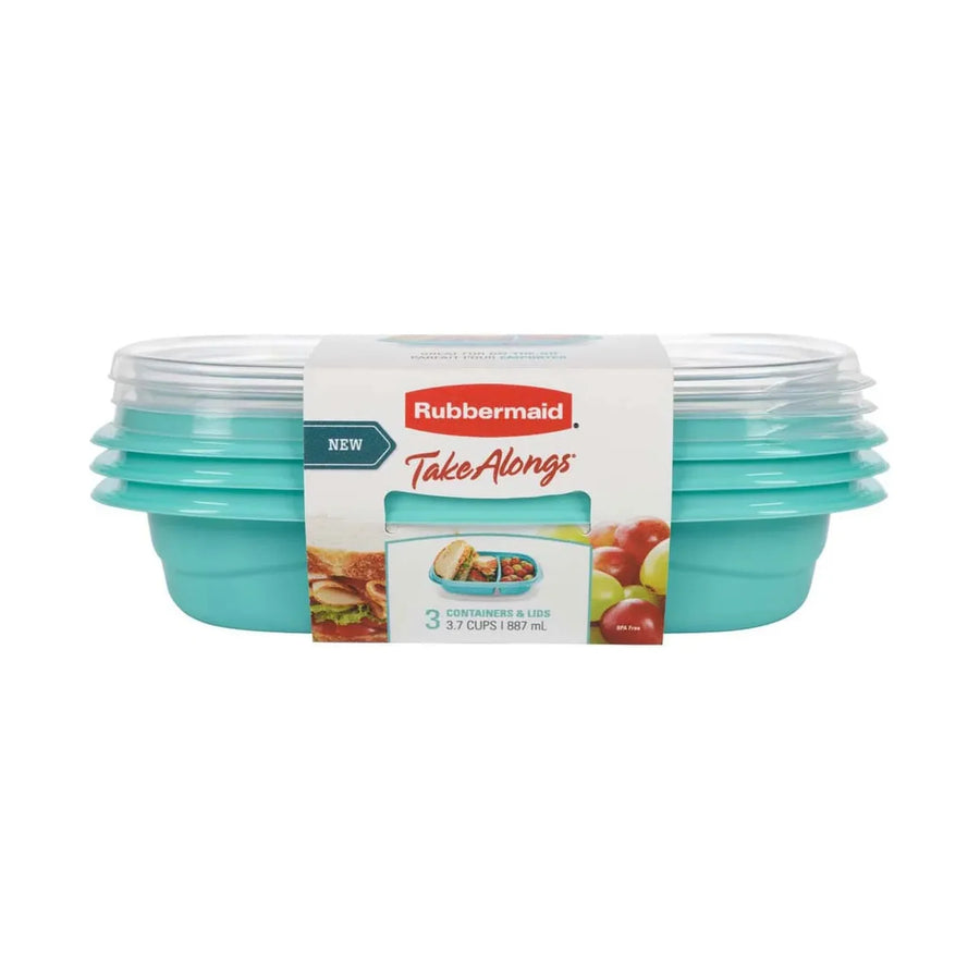 Set 3 Contenedores Rubbermaid TakeAlongs 887 ml Celeste