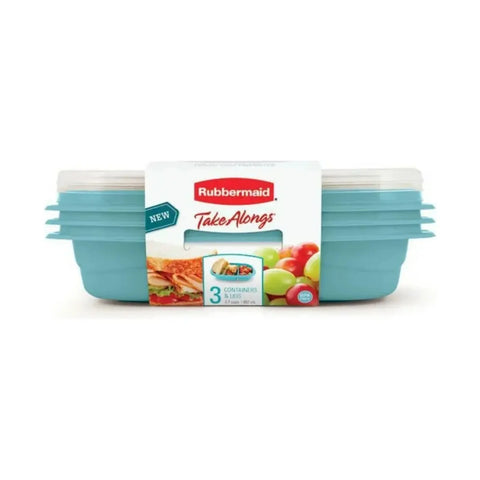 Set 3 Contenedores Rubbermaid TakeAlongs 887 ml Celeste