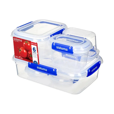Set 6 Contenedores Herméticos Sistema Klip It Plus