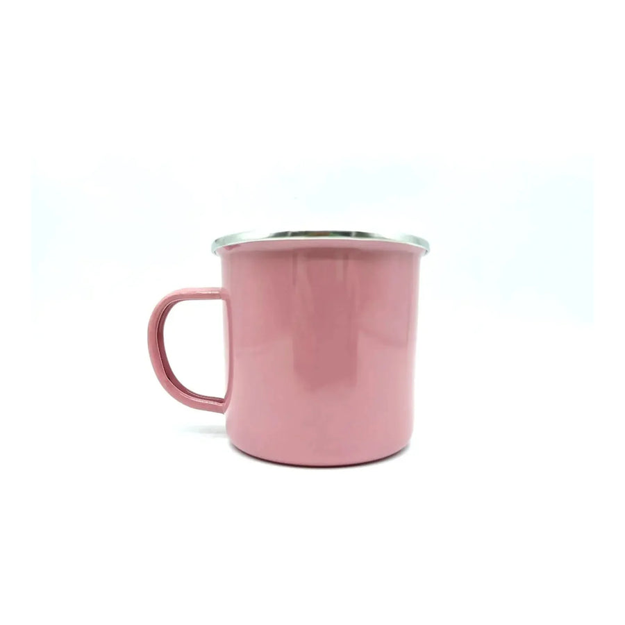 Mug Enlozado Keep 460 ml Rosa + Grabado Personalizado