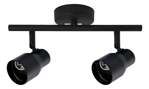 Aplique 2 Portas GU10 Negro