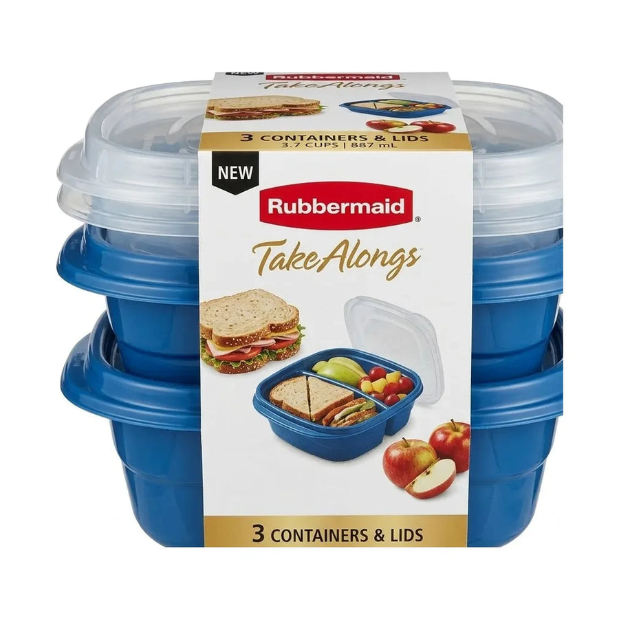 Set 3 Contenedores Rubbermaid TakeAlongs 887 ml Azul